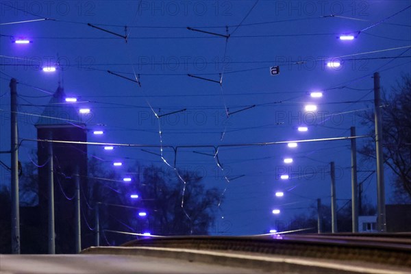 Modern LED lights developed for this project shine like blue pearls on a long string. The 'Blue