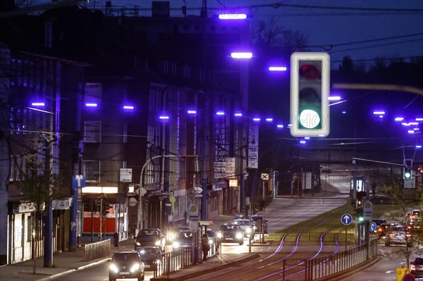 Modern LED lights developed for this project shine like blue pearls on a long string. The 'Blue