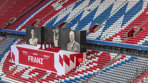 The President of FC Bayern Munich Herbert Hainer speaks to the mourners, Funeral service of FC