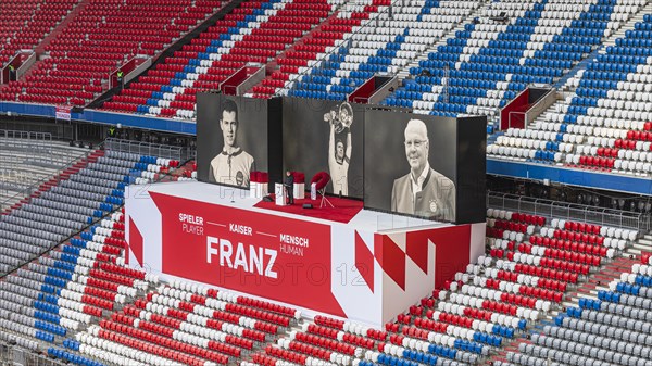 Bavarian Prime Minister Markus Söder speaks to the mourners, FC Bayern Munich funeral service for