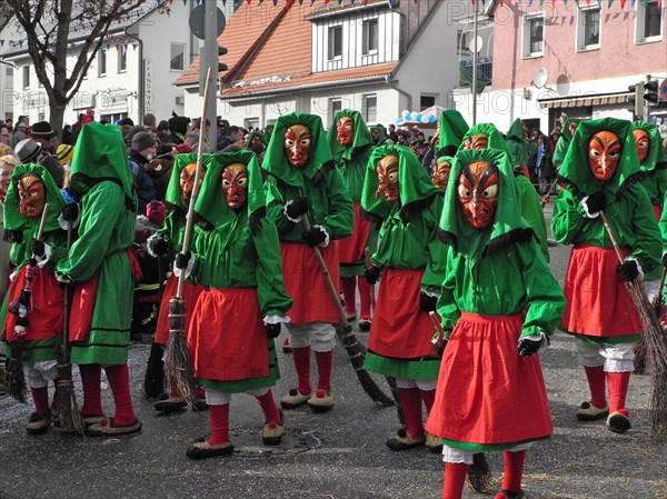 The witches, parade of the Swabian-Alemannic carnival in Villingen-Schwenningen, Baden-Württemberg,