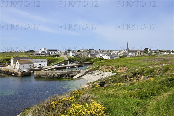 The small inland harbour of Lampaul, Ouessant Island, Finistère, Brittany, France, Europe
