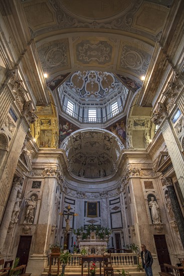 Vault and chancel of the church of San Pietro ion Banchi, consecrated in 1585, Piazza Banchi Genoa,