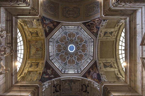 Dome of the church of San Pietro ion Banchi, consecrated in 1585, Piazza Banchi Genoa, Italy,