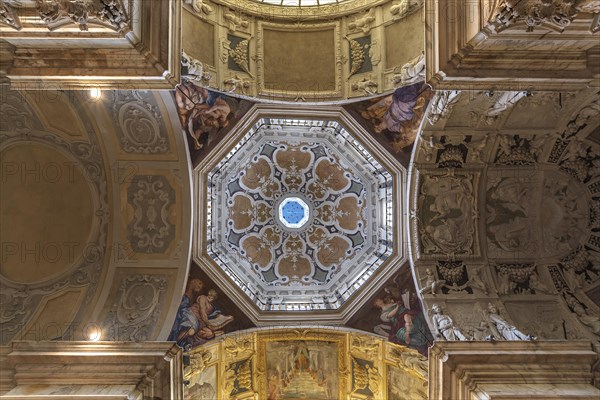 Dome of the church of San Pietro ion Banchi, consecrated in 1585, Piazza Banchi Genoa, Italy,