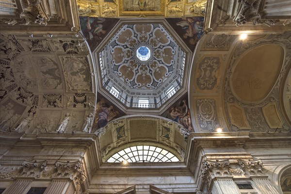 Dome of the church of San Pietro ion Banchi, consecrated in 1585, Piazza Banchi Genoa, Italy,