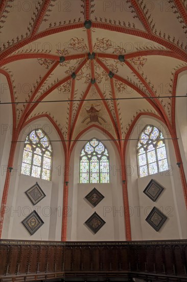 Interior of the Protestant Reformed Church in Krummhörn-Hinte, Germany, Europe