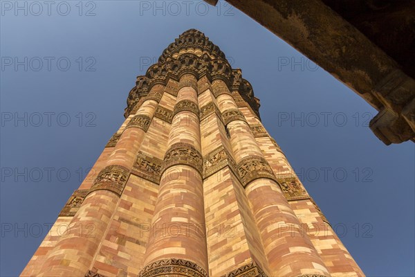 Qutb Minar, the minaret and victory tower, one of the UNESCO World Heritage Sites in Delhi,