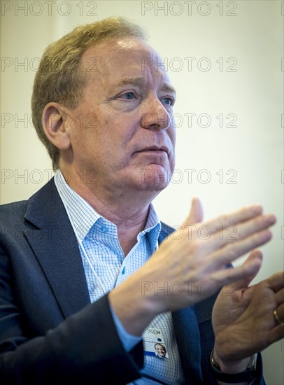 Brad Smith, President and Vice Chairman of Microsoft, pictured during the World Economic Forum in