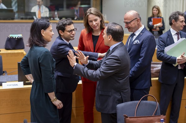 Annalena Bärbock, (Green) Federal Foreign Minister, takes part in the Foreign Affairs Council. Here