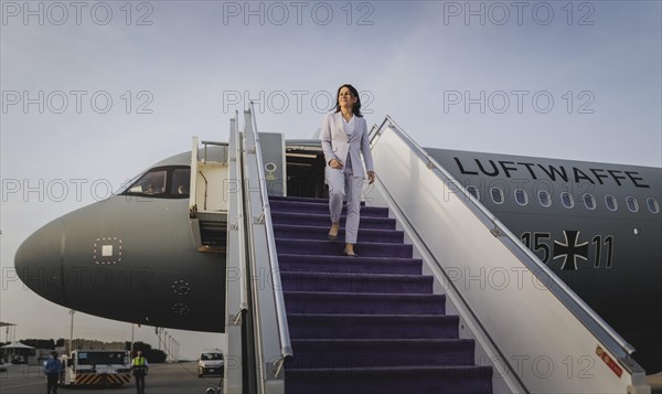 Annalena Bärbock (Alliance 90/The Greens), Federal Foreign Minister, leaves the A321 government