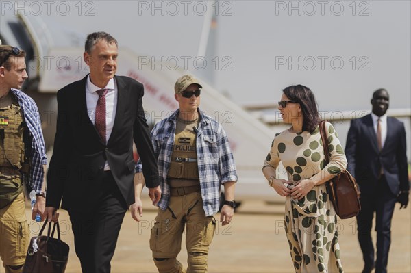 Annalena Bärbock (Alliance 90/The Greens), Federal Foreign Minister, photographed after arriving in