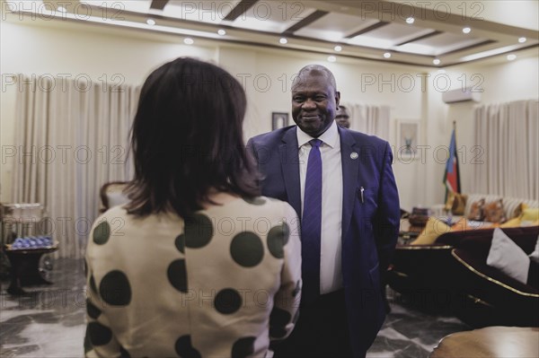 (L-R) Annalena Bärbock (Alliance 90/The Greens), Federal Foreign Minister, and Riek Machar, Vice