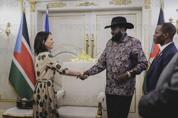 (L-R) Annalena Bärbock (Alliance 90/The Greens), Federal Foreign Minister, and Salva Kiir Mayardit,
