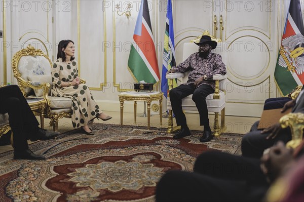 (L-R) Annalena Bärbock (Alliance 90/The Greens), Federal Foreign Minister, and Salva Kiir Mayardit,