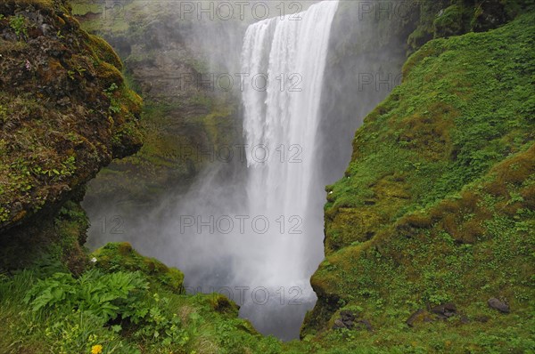 Skogafoss, one of the highest waterfalls (60m) in Iceland