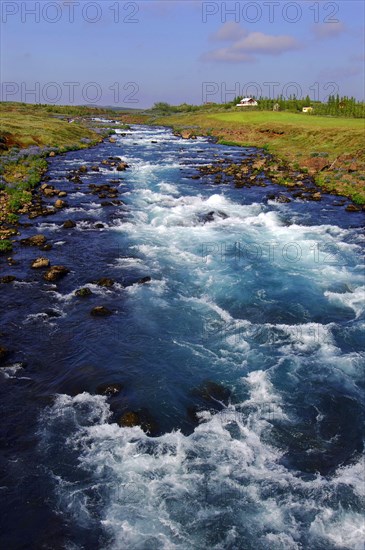 The fast-flowing Asbrands river near Geysir, south-central Iceland
