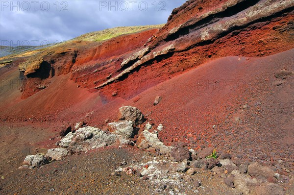 Brightly coloured volcanic rocks and soils near Grindavik, south-west Iceland