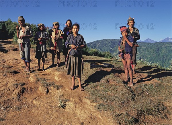 A group of Tibetans met on the Makalu trail above the Arun River in east Nepal