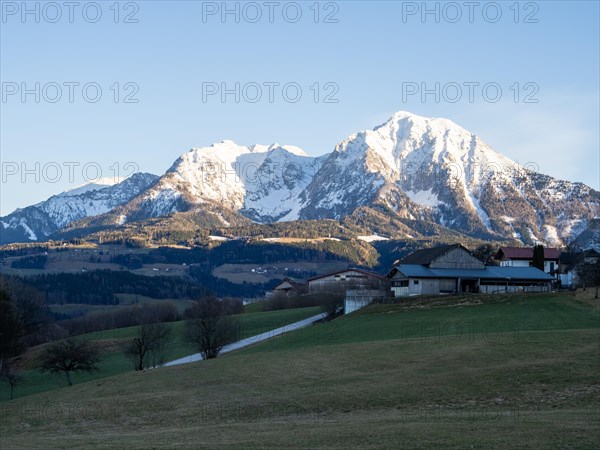 Snow-covered Alpine peaks, Little and Great Pyhrgas, Windischgarsten, Pyhrn-tidal creek region,