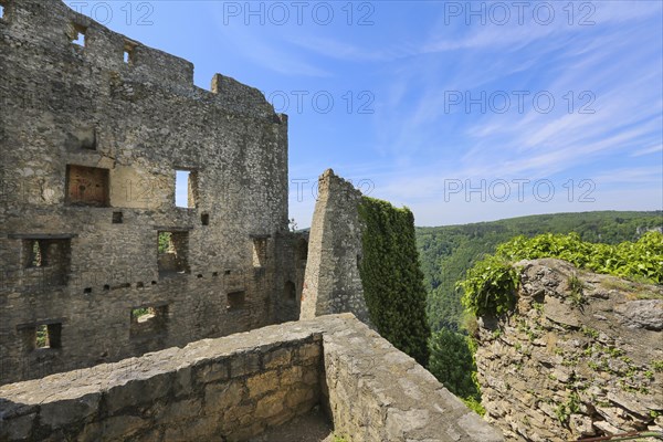 Ruin Reussenstein, ruin of a rock castle above Neidlingen, rock above the Neidlingen valley,