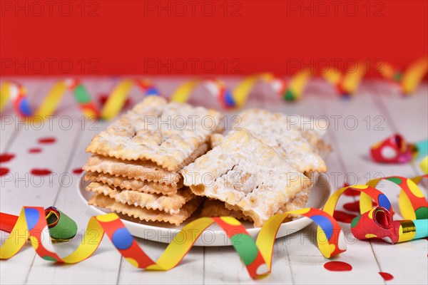 Italian dessert snack for carnival season called 'Galani', ' Chiacchiere' or 'Crostoli' depending