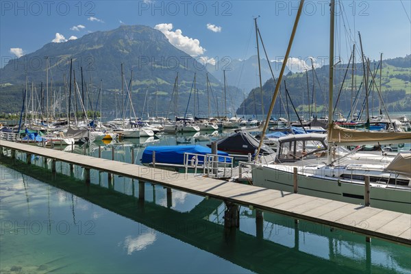 Harbour of Vitznau, Lake Lucerne, Canton of Lucerne, Switzerland, Vitznau, Lake Lucerne, Lucerne,