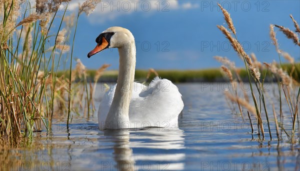 Ai generated, animal, animals, bird, birds, biotope, habitat, one, individual, swims, waters,