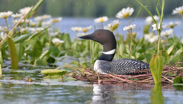 Ai generated, animal, animals, bird, birds, biotope, habitat, a, individual, swims, waters, breeds,