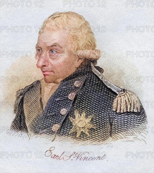 John Jervis, 1st Earl of St Vincent 1735, 1823, Admiral in the British Royal Navy. From the book
