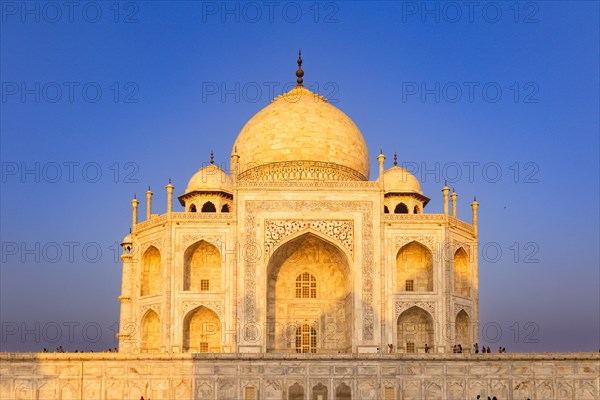 The Taj Mahal at night, illuminated and with a dark background, looks peaceful, Taj Mahal, Agra,