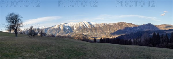 Snow-covered Alpine peaks, Sengsengebirge, panoramic shot, Spital am Pyhrn, Totes Gebirge,