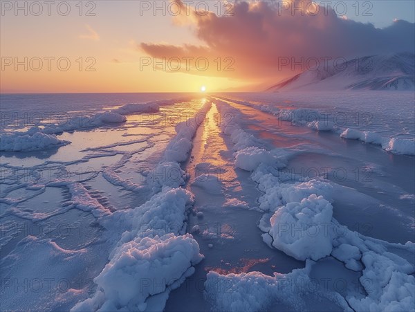 Salt lake for lithium extraction in South America, AI generated