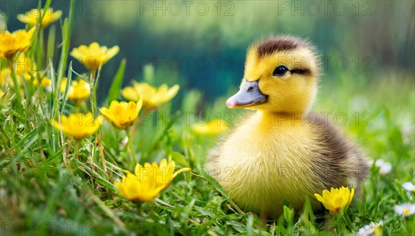 KI generated, animal, animals, bird, birds, biotope, habitat, one, single animal, foraging,