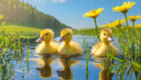 KI generated, animal, animals, bird, birds, biotope, habitat, one, single animal, foraging,