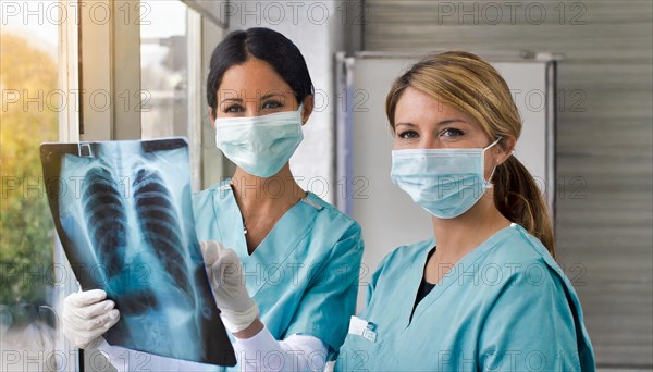 KI generated, RF, woman, woman, two, female, doctor, doctor team, team, 30+, years, attractive,