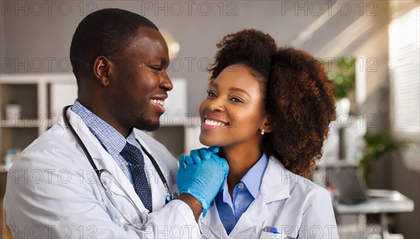 AI generated, RF, woman, woman, man, men, doctor, female doctor, two, 30-35, years, attractive,