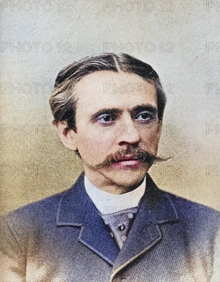 Frank Stockton, 1834-1902, American author. From the book The Masterpiece Library of Short Stories,