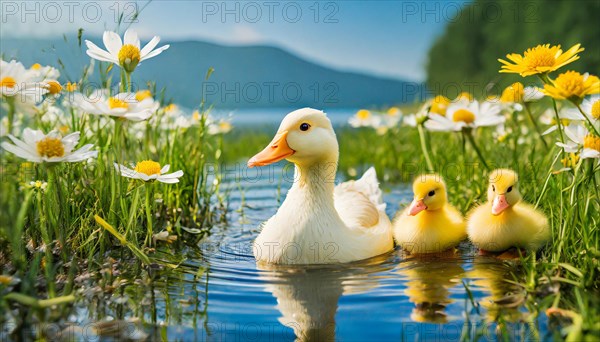 KI generated, animal, animals, bird, birds, biotope, habitat, one, single animal, foraging,
