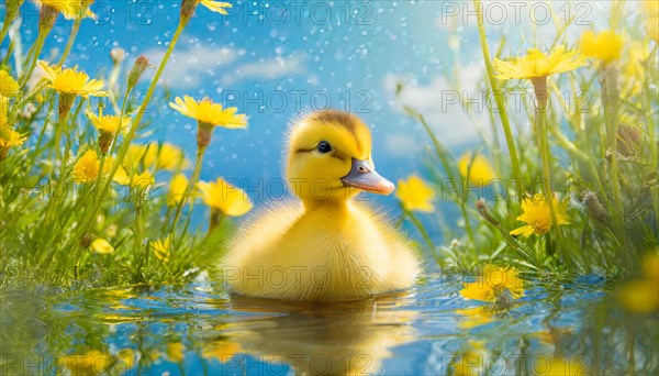 KI generated, animal, animals, bird, birds, biotope, habitat, one, single animal, foraging,