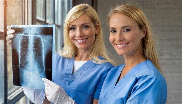 KI generated, RF, woman, woman, two, female, doctor, doctor team, team, 30+, years, attractive,