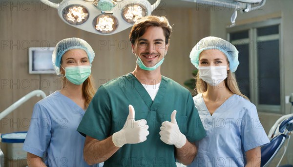 AI generated, RF, woman, woman, man, doctor, doctor team, team, 30, years, attractive, attractive,