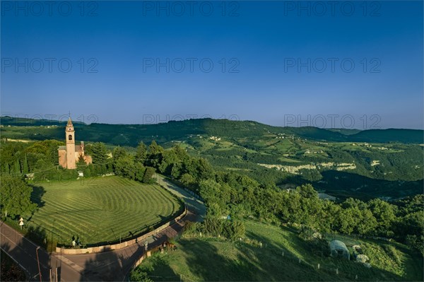 Eighteenth century church S. Marziale and the bell tower. Breonio fraction of the municipality of