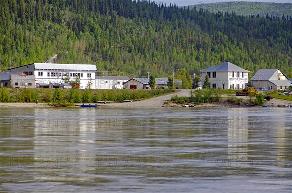 The Yukon and parts of the old town, Gold Rush, Museum, Dawson City, Yukon Territory, Canada, North