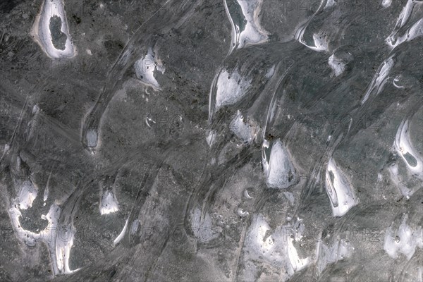 Ice structure of a glacier cave, winter, Morteratsch glacier, Pontresina, Engadin, Grisons,