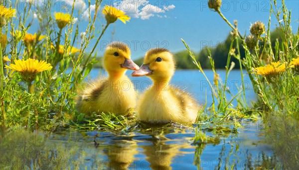 KI generated, animal, animals, bird, birds, biotope, habitat, one, single animal, foraging,