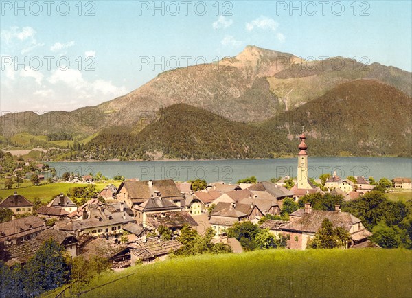 St. Gilgen in Salzburger Salzkammergut in Austria, Austria, around 1890, Historic, digitally