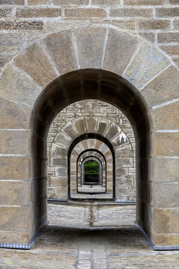 Viaduc de Morlaix, viaduct, circular arch bridge with two storeys, Morlaix, Finistere, Brittany,