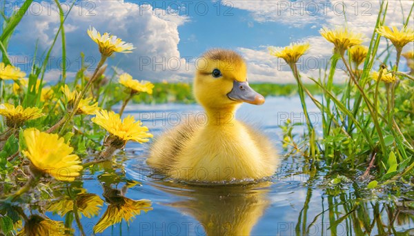 KI generated, animal, animals, bird, birds, biotope, habitat, one, single animal, foraging,