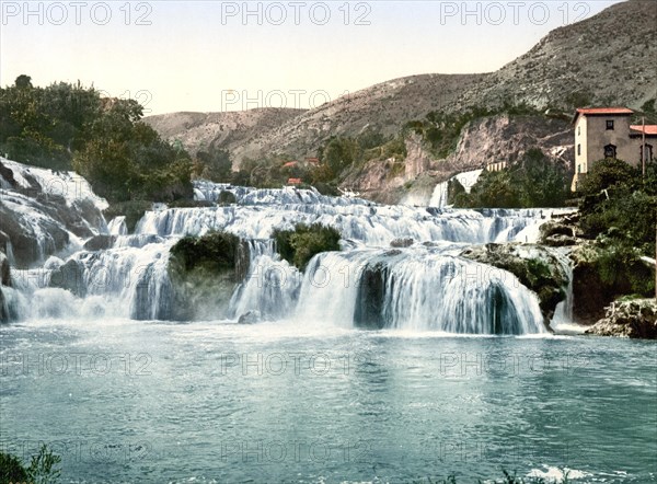 Sebenico, Sibenik, lower falls of the Kerka, Dalmatia, former Austro-Hungary, today Croatia, c.